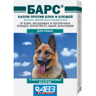 Барс капли против блох и клещей для собак (4 пипетки)